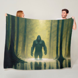 Bigfoot loopt door Louisiana moeraswater Fleece Deken