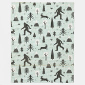 Bigfoot loopt in de Bossen Fleece Deken (Voorkant)