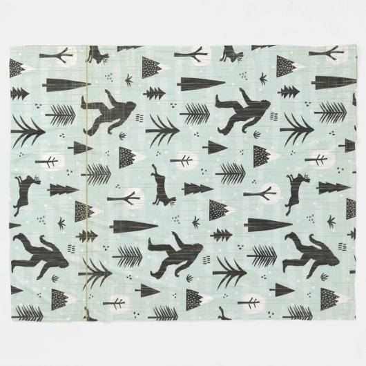 Bigfoot loopt in de Bossen Fleece Deken (Voorkant (Horizontaal))