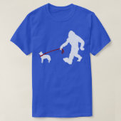 Bigfoot loopt met Siberian Husky Dog Funny Bigf T-shirt (Design voorkant)