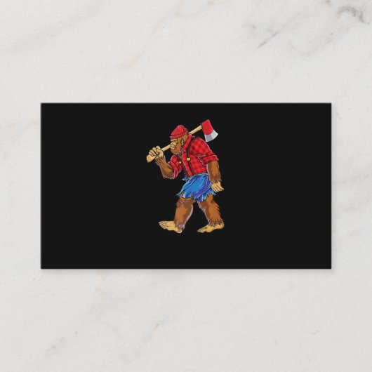 Bigfoot Lumberjack T shirt Sasquatch Carpenter Man Visitekaartje (Voorkant)