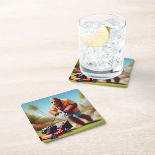 Bigfoot maaien kartonnen onderzetters (Insitu)