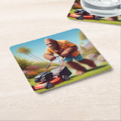 Bigfoot maaien kartonnen onderzetters (Schuin)