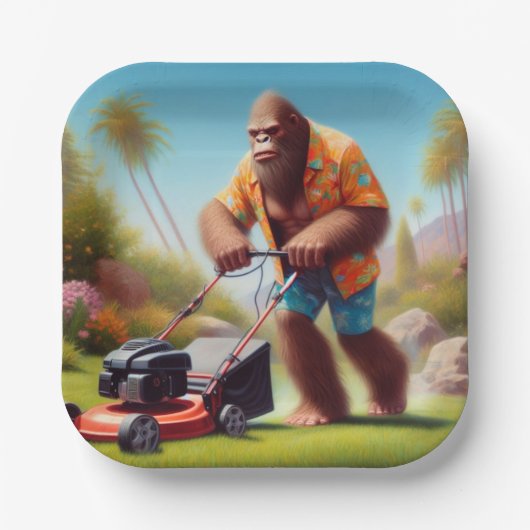 Bigfoot maaien papieren bordje (Voorkant)