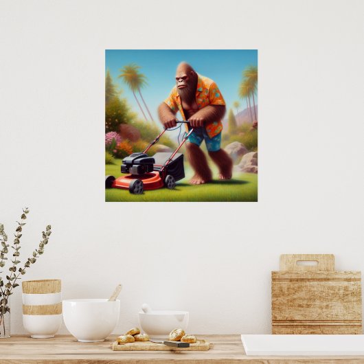 Bigfoot maaien poster (Keuken)