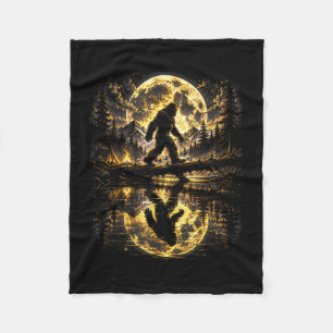Bigfoot maanlicht bos reflectie avontuur fleece deken