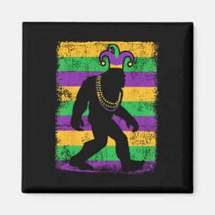Bigfoot Mardi Gras Sasquatch Funny Mannen Kinder G Magneet