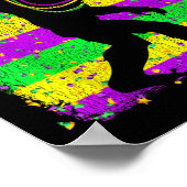 Bigfoot Mardi Gras Sasquatch Funny Mannen Kinder G Poster (Hoek)