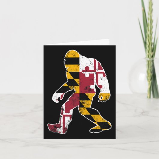 Bigfoot Maryland Flag State Sasquatch Mannen Vrouw Kaart (Voorkant)