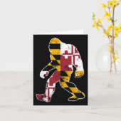 Bigfoot Maryland Flag State Sasquatch Mannen Vrouw Kaart (Gele Bloem)