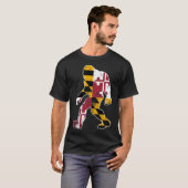 Bigfoot Maryland Flag State Sasquatch Mannen Vrouw T-shirt (Voorkant volledig)