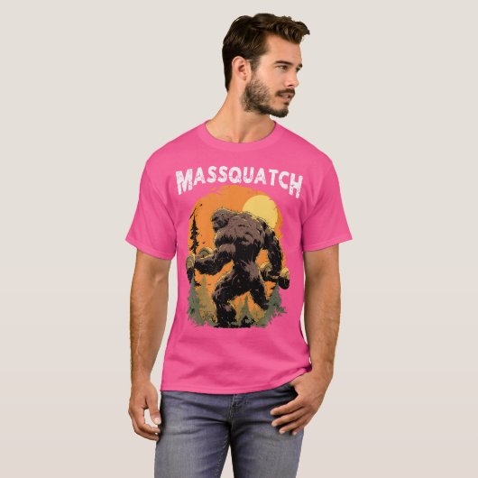 Bigfoot Massquatch Funny Sasquatch Workout Gym Wei T-shirt (Voorkant volledig)