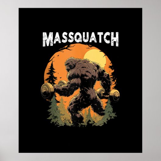 Bigfoot Massquatch Grappig  Poster (Voorkant)