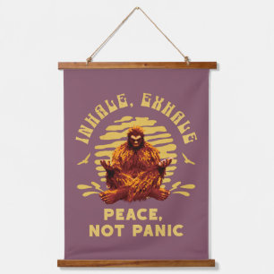 Bigfoot-meditatie Vrede Niet Panik Design Hangend Wandkleed