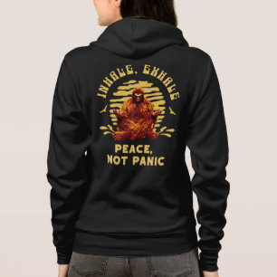 Bigfoot-meditatie Vrede Niet Panik Design Hoodie