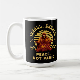 Bigfoot-meditatie Vrede Niet Panik Design Koffiemok