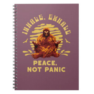 Bigfoot-meditatie Vrede Niet Panik Design Notitieboek