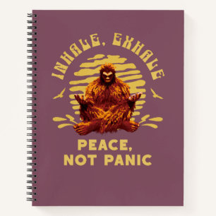 Bigfoot-meditatie Vrede Niet Panik Design Notitieboek