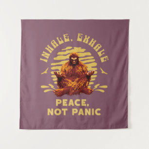 Bigfoot-meditatie Vrede Niet Panik Design Wandkleed