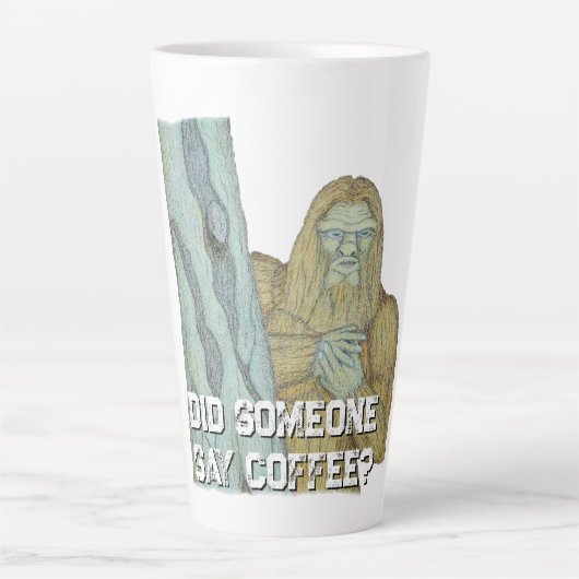 Bigfoot meme parodie latte mok (Voorkant)