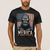  Bigfoot Merica 4 juli patriottisch T-shirt (Voorkant)