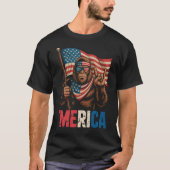 Bigfoot Merica Rock American Flag Sasquatch USA T-shirt (Voorkant)