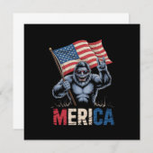 Bigfoot Merica Rock Amerikaanse Vlag Patriottisch  Kaart (Voorkant / Achterkant)