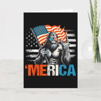Bigfoot Merica Rock Amerikaanse Vlag Patriottische Kaart