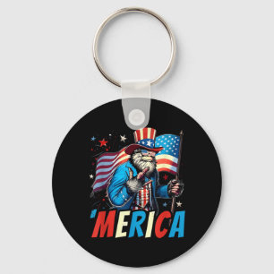 Bigfoot Merica Rock Amerikaanse Vlag Sasquatch 4 j Sleutelhanger