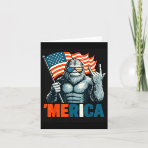 Bigfoot Merica Rock Patriottische Amerikaanse Vlag Kaart