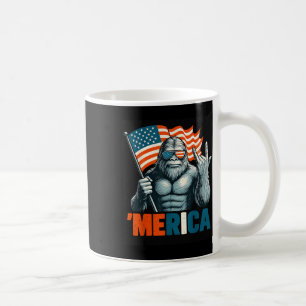 Bigfoot Merica Rock Patriottische Amerikaanse Vlag Koffiemok