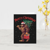 Bigfoot Merry Christmas Tree Lights Sasquatch Xmas Kaart (Gele Bloem)
