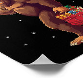 Bigfoot Merry Christmas Tree Lights Sasquatch Xmas Poster (Hoek)