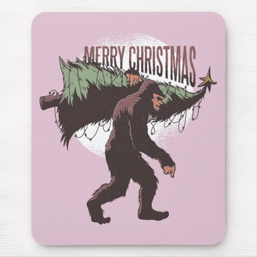 Bigfoot Merry Kerstmis Muismat (Voorkant)