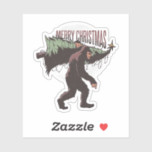Bigfoot Merry Kerstmis Sticker