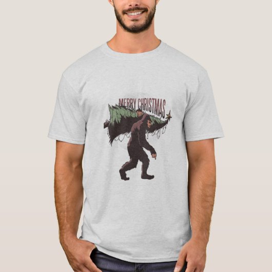 Bigfoot Merry Kerstmis T-shirt (Voorkant)