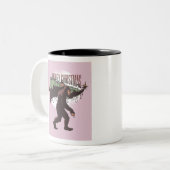 Bigfoot Merry Kerstmis Tweekleurige Koffiemok (Voorkant links)