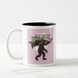 Bigfoot Merry Kerstmis Tweekleurige Koffiemok