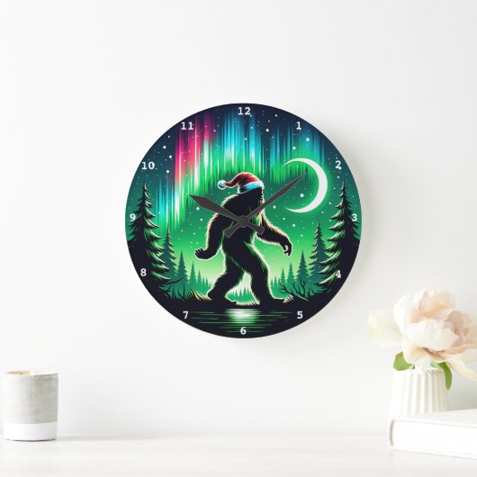 Bigfoot met Aurora Borealis en kerstsfeer Grote Klok (Huis)