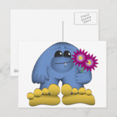 Bigfoot met bloemen briefkaart (Voorkant / Achterkant)