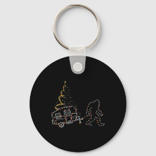 Bigfoot met Camping Auto Licht Kerstmis Sleutelhanger