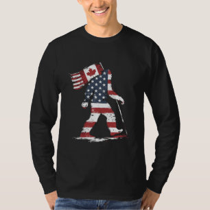 Bigfoot met Canadese vlag 51e staat Trump T-shirt