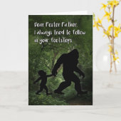 Bigfoot met Child Vaderdag for Foster Father Kaart (Gele Bloem)