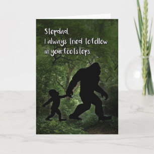 Bigfoot met Child Vaderdag voor Stepdad Kaart