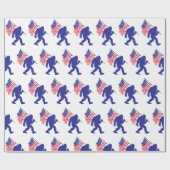 Bigfoot met de Amerikaanse vlag Cadeaupapier (Vlak)