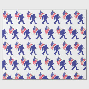 Bigfoot met de Amerikaanse vlag Cadeaupapier