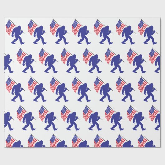 Bigfoot met de Amerikaanse vlag Cadeaupapier (Vlak)