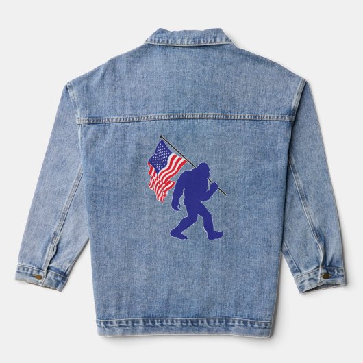 Bigfoot met de Amerikaanse vlag Denim Jacket (Achterkant)