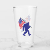 Bigfoot met de Amerikaanse vlag Glas (Achterkant)
