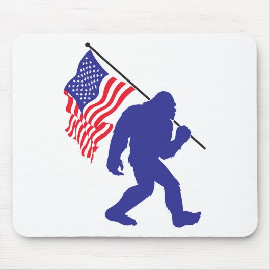 Bigfoot met de Amerikaanse vlag Muismat (Voorkant)